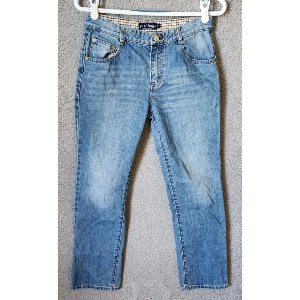 Mini Boden Blue Denim Stretch Waist Jeans Youth Size 2Y 100% Cotton